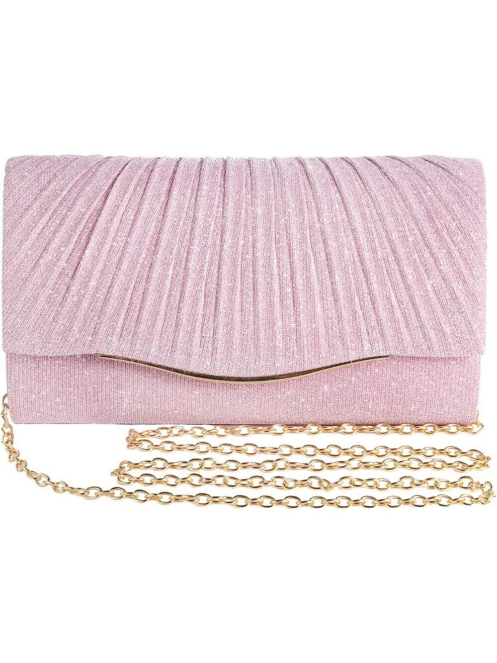 Women's Pink Formal Clutch Purse Wedding Prom Party Evening Crossbody Bag